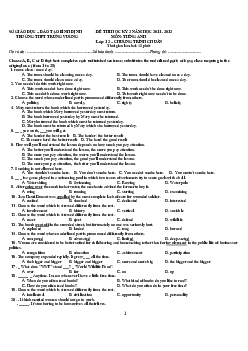 Đề thi học kỳ 2 môn Tiếng Anh lớp 12 Cơ bản trường THPT Trưng Vương, Bình Định năm học 2011 - 2012