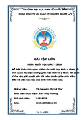 Phân tích quan điểm của triết học Mác – Lênin về mối quan hệ biện chứng giữa vật chất và ý thức. Từ quan điểm này giải quyết vấn đề mâu thuẫn giữa việc kiếm tiền và việc học tập của sinh viên hiện nay | Bài tập lớn môn triết học mác - lênin