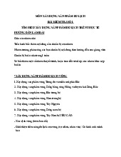 Bài kiểm tra số 1 | Môn Xây dựng sản phẩm du lịch - Đại học Văn hóa Hà Nội