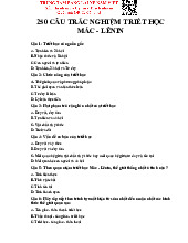 250 câu hỏi trắc nghiệm môn Triết học Mác Lênin | Trường Đại học Lâm Nghiệp