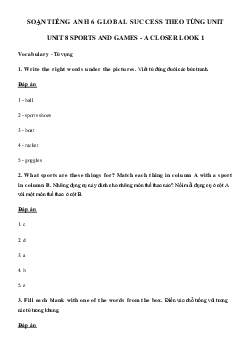 Tiếng Anh lớp 6 unit 8 A closer look 1