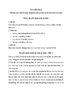 Văn mẫu lớp 6 Chân Trời Sáng Tạo: Viết bài văn thuyết minh thuật lại một sự kiện (một sinh hoạt văn hóa)
