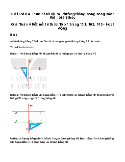 Giải Toán lớp 4 Bài 30: Thực hành vẽ hai đường thẳng song song | Kết nối tri thức
