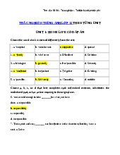 Bài Tập Tiếng Anh Lớp 12 Unit 1 Home Life Có đáp án | Tiếng Anh 12