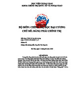 Báo cáo CH Chính trị học: Đảng phái chính trị và vai trò của chúng