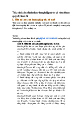 Tiêu chí xác định doanh nghiệp nhỏ và vừa theo quy định mới