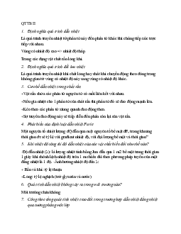 Câu hỏi lý thuyết ôn tập môn Kiến trúc máy tính nội dung về "Quá trình dẫn nhiệt" | Học viện Công nghệ Bưu chính Viễn thông