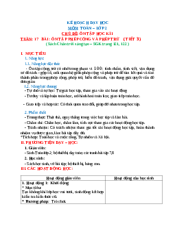 Giáo án Toán 2 sách Chân trời sáng tạo (cả năm) | Tuần 17 | Tiết 3
