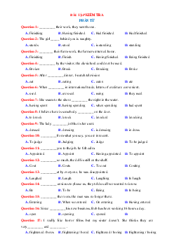 Bài tập kiểm tra phân từ trong Tiếng Anh lớp 12 (có đáp án)