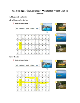 Sách bài tập Tiếng Anh lớp 4 Wonderful World Unit 10 Lesson 1