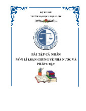 Bài Tập Cá Nhân: Lý Luận Chung Về Nhà Nước và Pháp Luật - Học Kỳ 2023 Môn: Pháp luật đại cương | Trường: Học Viện nông nghiệp Việt Nam