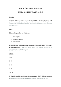 Tiếng Anh 8 Unit 3 3f Skills trang 46 47 48