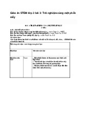 Giáo án STEM lớp 3 bài 3: Trải nghiệm cùng một phần mấy