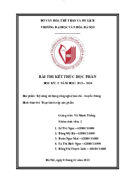 Báo cáo: " Nơi lưu giữ những tinh hoa, nét đẹp của Làng nghề Việt"