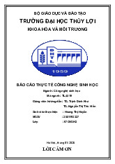 Báo cáo thực tập công nghệ sinh học | Trường Đại học Thủy Lợi
