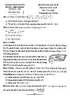 Đề thi học kỳ 2 Toán 8 năm 2019 – 2020 trường THPT chuyên Hà Nội – Amsterdam