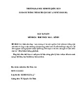 Bài tập lớn Môn Triết học Mác - Lênin | Đại học Kinh Tế Quốc Dân