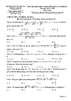 Đề thi HSG Toán 9 cấp huyện năm 2023 – 2024 phòng GD&ĐT Thanh Sơn – Phú Thọ