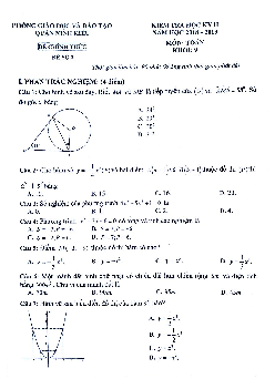Đề thi HK2 Toán 9 năm 2018 – 2019 phòng GD&ĐT Ninh Kiều – Cần Thơ