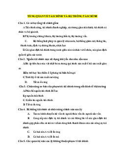 Bộ câu hỏi trắc nghiệm ôn tập Tổng quan về tài chính và hệ thống tài chính có đáp án chi tiết