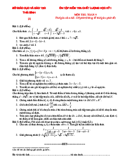 Top 20 đề ôn tập kiểm tra chất lượng học kỳ 1 Toán 9 sở GD và ĐT Thái Bình