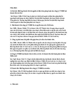 Bài tập nhận định về Luật doanh nghiệp (Có đáp án)