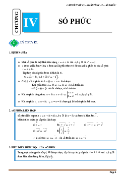 Tài liệu chuyên đề số phức Toán 12