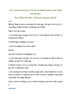 Soạn bài Viết: Luyện tập lập dàn ý cho bài văn thuật lại một sự việc - Tiếng Việt 4 Chân trời sáng tạo