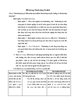 Đề cương Marketing du lịch | Đại học Văn hóa Hà Nội