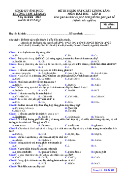 Đề thi thử THPT Quốc gia năm 2023 môn Hóa Học lần 4 trường THPT Lê Xoay, Vĩnh Phúc