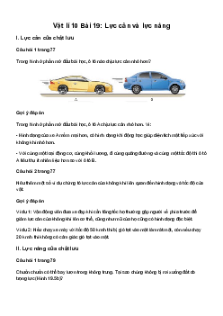 Giải Vật lí 10 Bài 19: Lực cản và lực nâng | Kết Nối Tri Thức