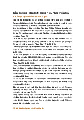 Tiền đặt cọc (deposit) được hiểu như thế nào?