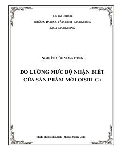 Mẫu tiểu luận nghiên cứu Marketing | Đại học Tài chính - Marketing