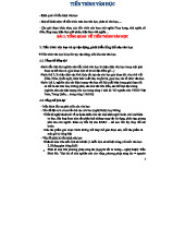 TIẾN TRÌNH VĂN HỌC: Khái Niệm và Các Giai Đoạn (bài ghi lớp)