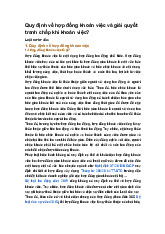 Quy định về hợp đồng khoán việc và giải quyết tranh chấp khi khoán việc?