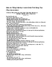 Giáo án Tiếng Việt lớp 1 sách Chân Trời Sáng Tạo (Trọn bộ cả năm)