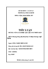 Tiểu Luận: Nâng Cao Hiệu Quả Quản Lý Thời Gian | Môn Phương pháp đại học và Định hướng nghề nghiệp - Đại học Gia Định