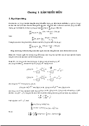 Đề cương ôn tập Chương 1 - Giải tích 2 | Trường Đại học Công nghệ, Đại học Quốc gia Hà Nội