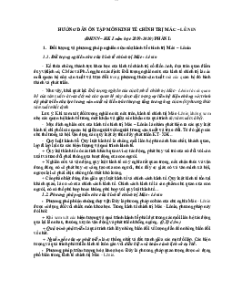 Hướng dẫn ôn tập Kinh tế chính trị Mác - Lênin