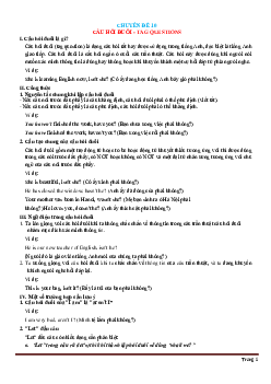 Chuyên đề 10: Câu hỏi đuôi - TAG QUESTIONS Tiếng Anh 9