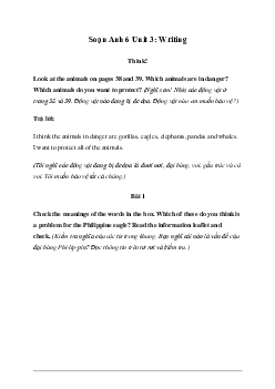 Giải Tiếng Anh 6 Unit 3: Writing - Friends Plus