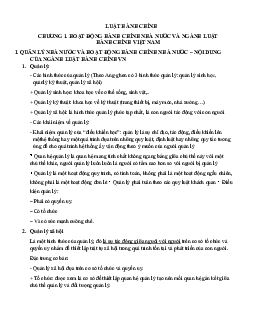 Tổng hợp lý thuyết môn Luật hành chính