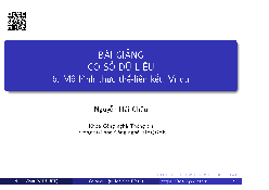 Bài giảng Chương 6: Ví dụ mô hình thực thể - Cơ sở dữ liệu | Trường Đại học Công nghệ, Đại học Quốc gia Hà Nội