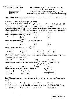 Đề thi học kì 1 Toán 10 năm 2017 – 2018 trường THPT Thăng Long – Hà Nội