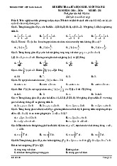 Đề giữa kì 2 Toán 12 năm 2024 – 2025 trường THPT Việt Nam – Ba Lan – Hà Nội  có đáp án