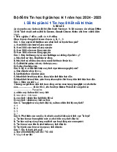 Bộ đề thi Tin học 8 giữa học kì 1 năm học 2024 - 2025