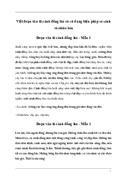 Tập làm văn: Viết đoạn văn tả cánh đồng lúa có sử dụng biện pháp so sánh và nhân hóa (5 mẫu) | Tiếng việt 5
