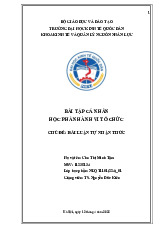 Bài luận tự nhận thức Môn Hành vi tổ chức | Đại học Kinh Tế Quốc Dân