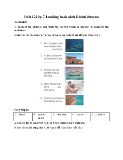 Unit 12 lớp 7 Looking back sách Global Success