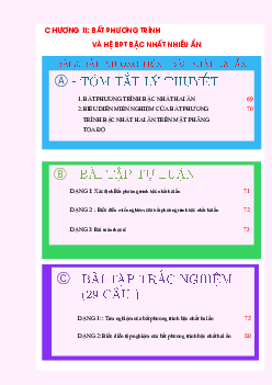 Chuyên đề ôn luyện bất phương trình và hệ bất phương trình bậc nhất hai ẩn